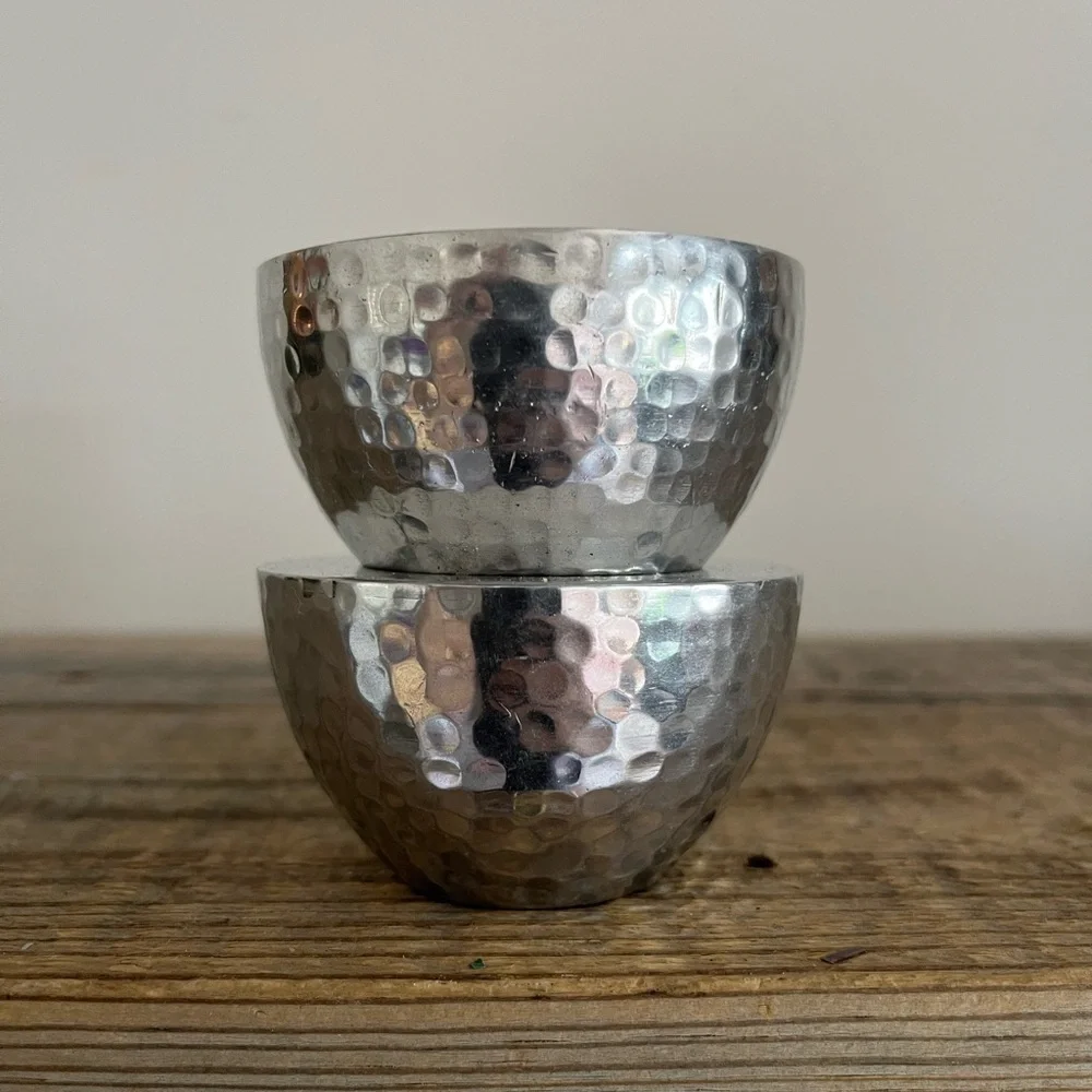 Hammered Pewter Tea Light candle Holders